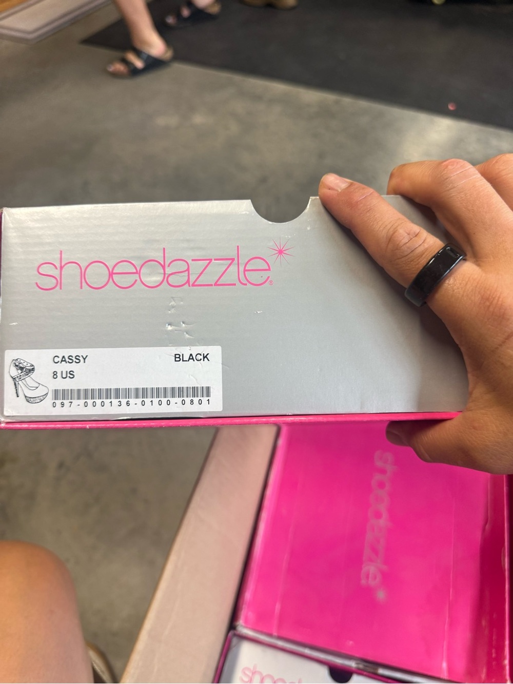 Shoe Dazzle Black Platform Pumps with Rhinestone Straps - Picture 4 of 4